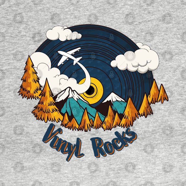 Vinyl Rocks Record Music Wonderland - Great Old School Vinyl Record Design by RKP'sTees